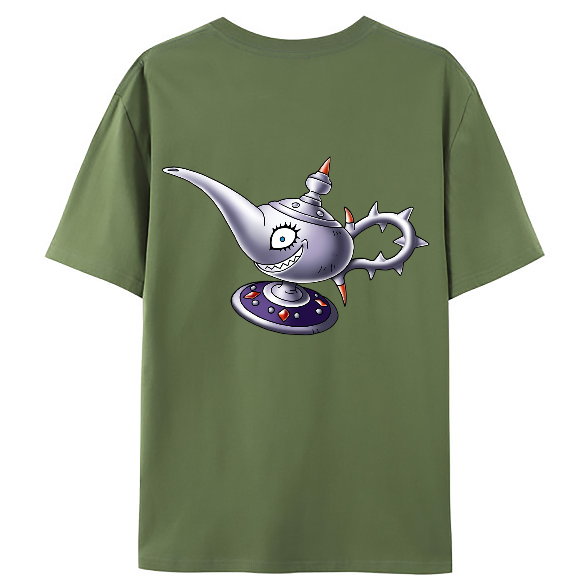 （画像用） ドラゴンクエスト Doragon Kuesuto Dragon Quest 綿100％ メンズ半袖Tシャツ（バックプリント） 通気性